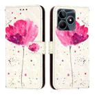 For Realme Note 50 / C51 / C53 / Narzo N53 3D Painting Horizontal Flip Leather Phone Case(Flower) - 2