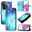 For Realme GT 6 5G Global / GT 6T 5G Global 3D Painting Horizontal Flip Leather Phone Case(Golden Butterfly) - 1