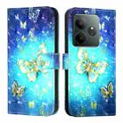 For Realme GT 6 5G Global / GT 6T 5G Global 3D Painting Horizontal Flip Leather Phone Case(Golden Butterfly) - 2