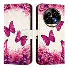 For Realme 13 Pro 5G / 13 Pro+ 5G 3D Painting Horizontal Flip Leather Phone Case(Rose Butterfly) - 2