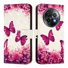 For Realme 13+ 5G Global 3D Painting Horizontal Flip Leather Phone Case(Rose Butterfly) - 2