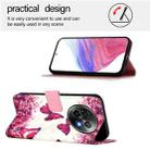 For Realme 13+ 5G Global 3D Painting Horizontal Flip Leather Phone Case(Rose Butterfly) - 3