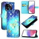 For Realme C63 5G Global 3D Painting Horizontal Flip Leather Phone Case(Golden Butterfly) - 1