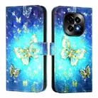 For Realme C63 5G Global 3D Painting Horizontal Flip Leather Phone Case(Golden Butterfly) - 2