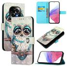 For Realme C63 5G Global 3D Painting Horizontal Flip Leather Phone Case(Grey Owl) - 1