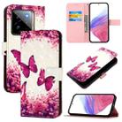 For Realme GT7 Pro 5G 3D Painting Horizontal Flip Leather Phone Case(Rose Butterfly) - 1