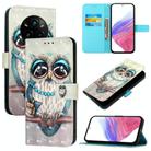 For Realme 14 Pro+ 5G 3D Painting Horizontal Flip Leather Phone Case(Grey Owl) - 1