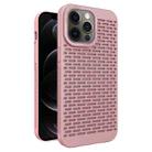 For iPhone 12 Pro Hollow Heat Dissipation TPU Phone Case(Pink) - 1