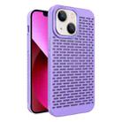 For iPhone 13 Hollow Heat Dissipation TPU Phone Case(Purple) - 1