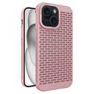 For iPhone 15 Hollow Heat Dissipation TPU Phone Case(Pink) - 1