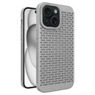 For iPhone 15 Hollow Heat Dissipation TPU Phone Case(Grey) - 1