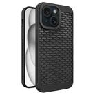 For iPhone 15 Plus Hollow Heat Dissipation TPU Phone Case(Black) - 1