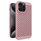 For iPhone 15 Pro Hollow Heat Dissipation TPU Phone Case(Pink) - 1