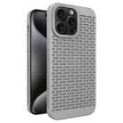 For iPhone 15 Pro Hollow Heat Dissipation TPU Phone Case(Grey) - 1