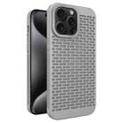 For iPhone 15 Pro Max Hollow Heat Dissipation TPU Phone Case(Grey) - 1