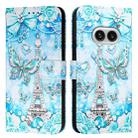 For Nothing Phone 2a Colored Drawing Pattern Plain Weave Leather Phone Case(Tower Butterfly) - 1