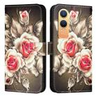 For OnePlus Nord CE4 Lite Colored Drawing Pattern Plain Weave Leather Phone Case(Roses On Black) - 2