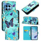 For OnePlus 12 5G Global Colored Drawing Pattern Plain Weave Leather Phone Case(Caring Butterfly) - 1