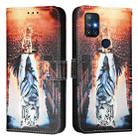 For OnePlus Nord N10 5G Colored Drawing Pattern Plain Weave Leather Phone Case(Cats And Tigers) - 2