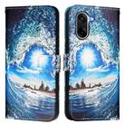 For OnePlus Ace 5 Racing Colored Drawing Pattern Plain Weave Leather Phone Case(Waves And Sun) - 2