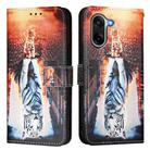 For OnePlus Ace 5 Racing Colored Drawing Pattern Plain Weave Leather Phone Case(Cats And Tigers) - 2