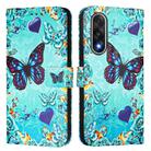 For OnePlus Ace 5 Ultra Colored Drawing Pattern Plain Weave Leather Phone Case(Caring Butterfly) - 2