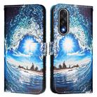 For OnePlus Ace 5 Ultra Colored Drawing Pattern Plain Weave Leather Phone Case(Waves And Sun) - 2