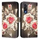 For OnePlus Ace 5 Ultra Colored Drawing Pattern Plain Weave Leather Phone Case(Roses On Black) - 2