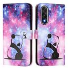 For OnePlus Ace 5 Ultra Colored Drawing Pattern Plain Weave Leather Phone Case(Baby Panda) - 2