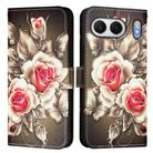 For OnePlus Nord 4 5G Colored Drawing Pattern Plain Weave Leather Phone Case(Roses On Black) - 2