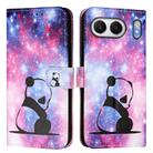 For OnePlus Nord 4 5G Colored Drawing Pattern Plain Weave Leather Phone Case(Baby Panda) - 2