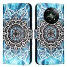 For Realme 12 5G Global Colored Drawing Pattern Plain Weave Leather Phone Case(Undersea Mandala) - 1