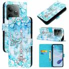 For Realme GT 6T 5G Global Colored Drawing Pattern Plain Weave Leather Phone Case(Tower Butterfly) - 1