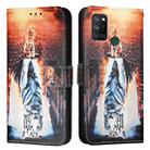 For Realme C17 / 7i Colored Drawing Pattern Plain Weave Leather Phone Case(Cats And Tigers) - 2