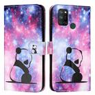 For Realme C17 / 7i Colored Drawing Pattern Plain Weave Leather Phone Case(Baby Panda) - 2