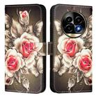 For Realme 13 Pro 5G / 13 Pro+ 5G Colored Drawing Pattern Plain Weave Leather Phone Case(Roses On Black) - 2