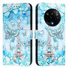 For Realme 14 Pro 5G Colored Drawing Pattern Plain Weave Leather Phone Case(Tower Butterfly) - 2