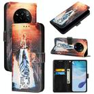 For Realme 14 Pro 5G Colored Drawing Pattern Plain Weave Leather Phone Case(Cats And Tigers) - 1