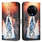 For Realme 14 Pro 5G Colored Drawing Pattern Plain Weave Leather Phone Case(Cats And Tigers) - 2