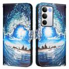 For Realme C71 4G Global Colored Drawing Pattern Plain Weave Leather Phone Case(Waves And Sun) - 2