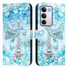 For Realme C71 4G Global Colored Drawing Pattern Plain Weave Leather Phone Case(Tower Butterfly) - 2