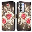 For Realme C71 4G Global Colored Drawing Pattern Plain Weave Leather Phone Case(Roses On Black) - 2