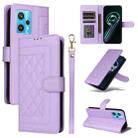 For Realme 9 Pro+ Diamond Lattice Leather Flip Phone Case(Light Purple) - 1