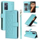 For Realme 9i / OPPO A36 / A96 Diamond Lattice Leather Flip Phone Case(Mint Green) - 1