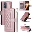 For Realme 9i / OPPO A36 / A96 Diamond Lattice Leather Flip Phone Case(Rose Gold) - 1