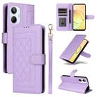 For Realme 10 4G Diamond Lattice Leather Flip Phone Case(Light Purple) - 1