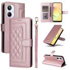 For Realme 10 4G Diamond Lattice Leather Flip Phone Case(Rose Gold) - 1