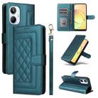 For Realme 10 4G Diamond Lattice Leather Flip Phone Case(Green) - 1