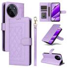 For Realme 11 4G Diamond Lattice Leather Flip Phone Case(Light Purple) - 1