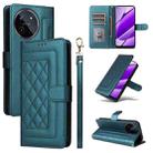 For Realme 11 4G Diamond Lattice Leather Flip Phone Case(Green) - 1